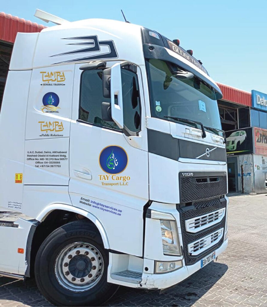 TAY Group cargo containers used for secure shipping, transport, and logistics across the UAE and international routes.